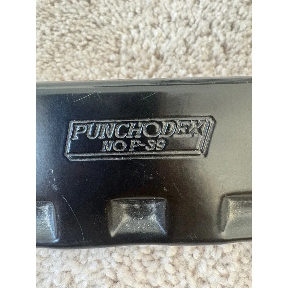 Vintage PUNCHODEX NO P-39 Black 3 Hole Punch Standard Paper Hole Made in USA‎